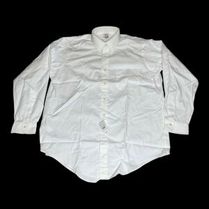 Vintage NWT Makers 70s USA Brooks Brothers Mens Relaxed White Oxford Shirt 16 3